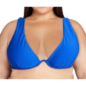 Time and Tru Women's Plus
Underwire Swim Bikini Top Size 1X (16W-18W) Blue Blaze